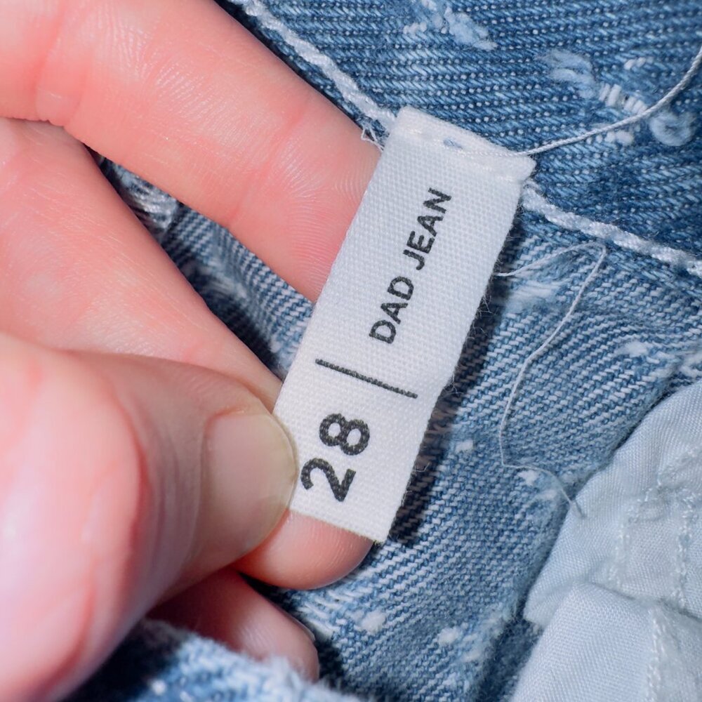 Pacsun Women's Medium Wash Denim Textured High Rise Dad Jean size 28 - Picture 5 of 6